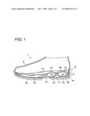 Inner sole structure for a sports shoe diagram and image