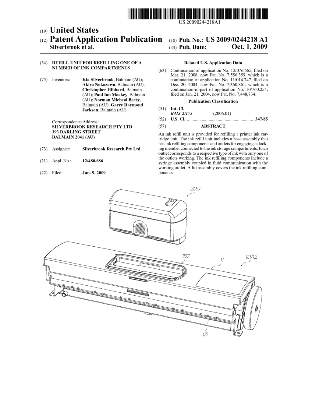 Refill Unit For Refilling One Of A Number Of Ink Compartments - diagram, schematic, and image 01