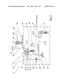 TRANSMISSION APPARATUS COMPRISING AT LEAST ONE POSITIVE SHIFTING ELEMENT HYDRAULICALLY ACTUATED BY WAY OF A HYDRAULIC SYSTEM diagram and image