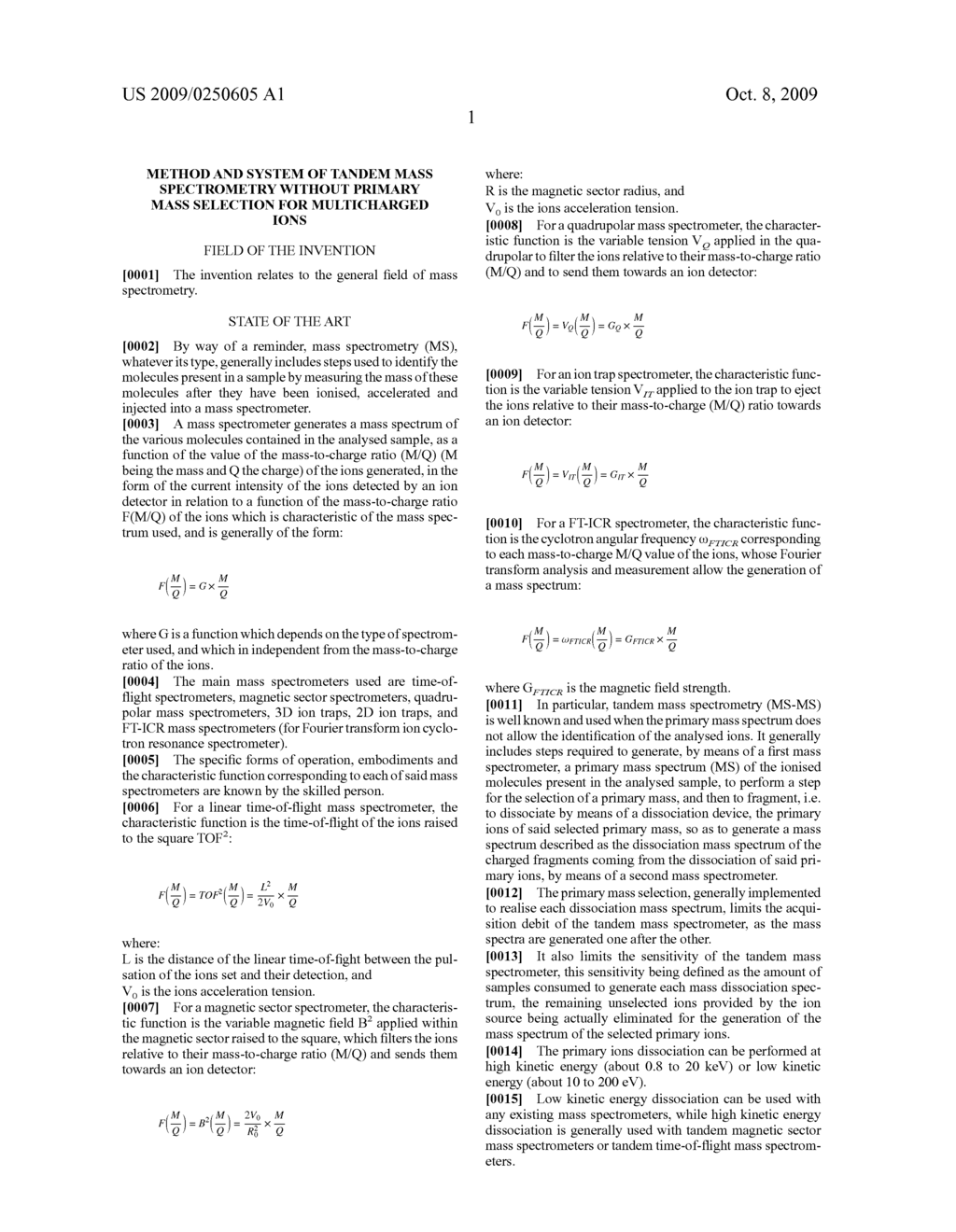 METHOD AND SYSTEM OF TANDEM MASS SPECTROMETRY WITHOUT PRIMARY MASS SELECTION FOR MULTICHARGED IONS - diagram, schematic, and image 12