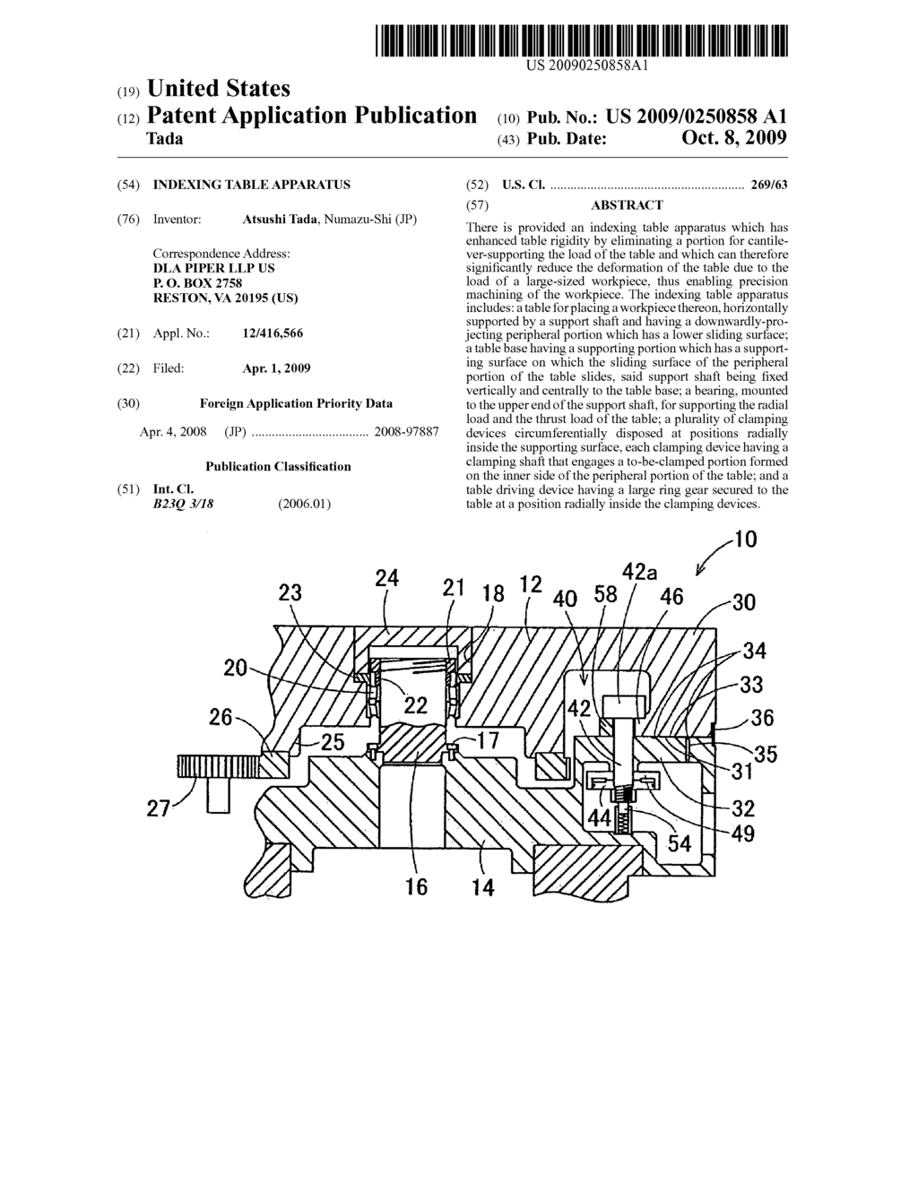 INDEXING TABLE APPARATUS - diagram, schematic, and image 01