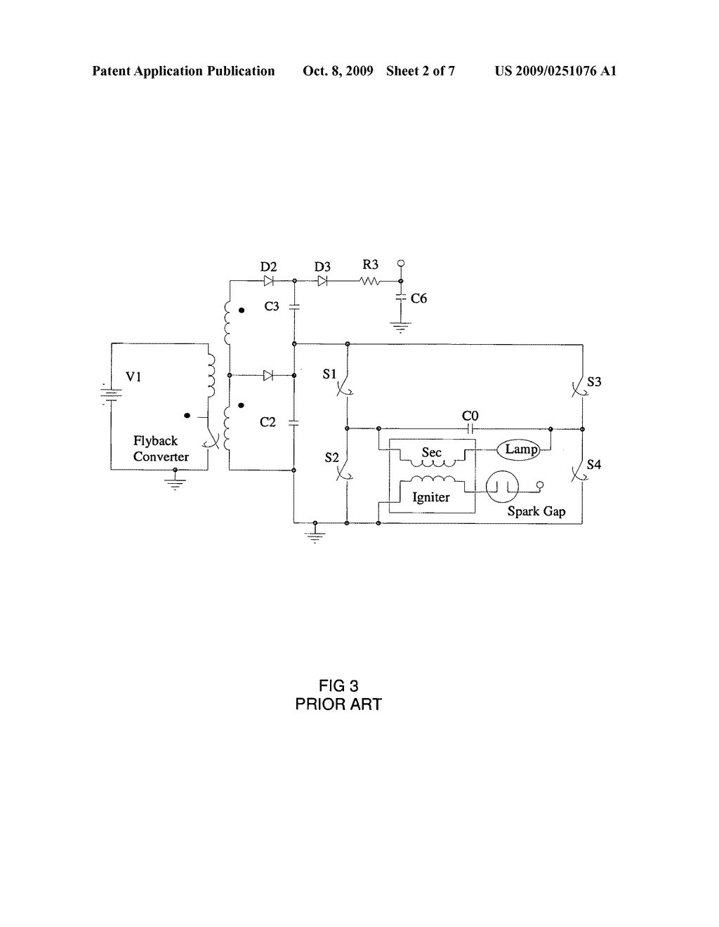 HID ballast with integrated voltage multiplier and lamp temperature compensation - diagram, schematic, and image 03