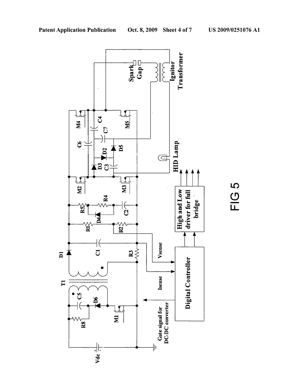 HID ballast with integrated voltage multiplier and lamp temperature compensation - diagram, schematic, and image 05