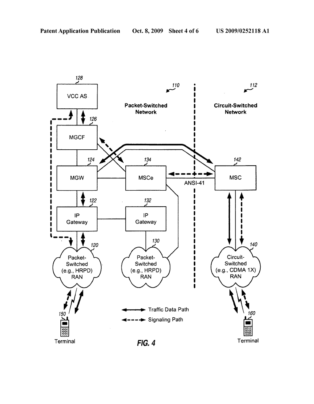 HANDOFF BETWEEN PACKET-SWITCHED NETWORK AND CIRCUIT-SWITCHED NETWORK - diagram, schematic, and image 05