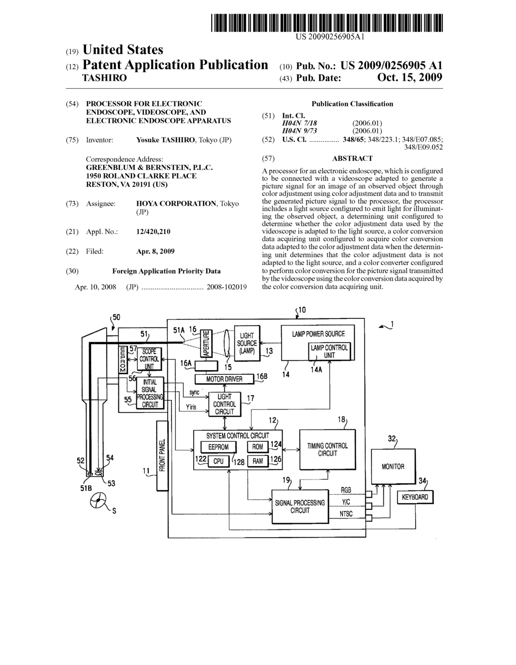 Processor for Electronic Endoscope, Videoscope, and Electronic Endoscope Apparatus - diagram, schematic, and image 01