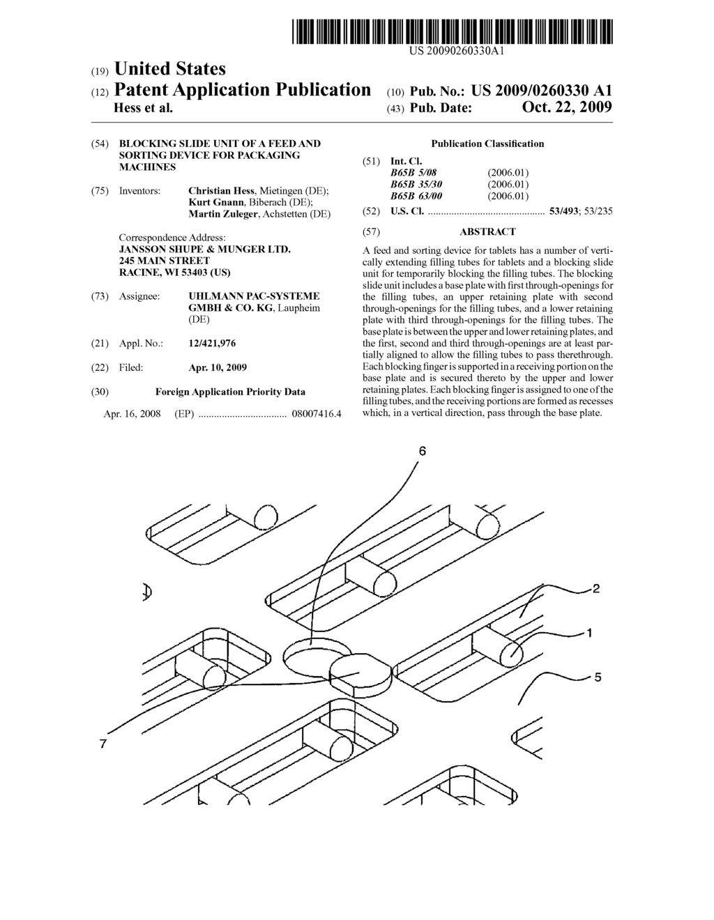 Blocking slide Unit of a Feed and Sorting Device for Packaging Machines - diagram, schematic, and image 01