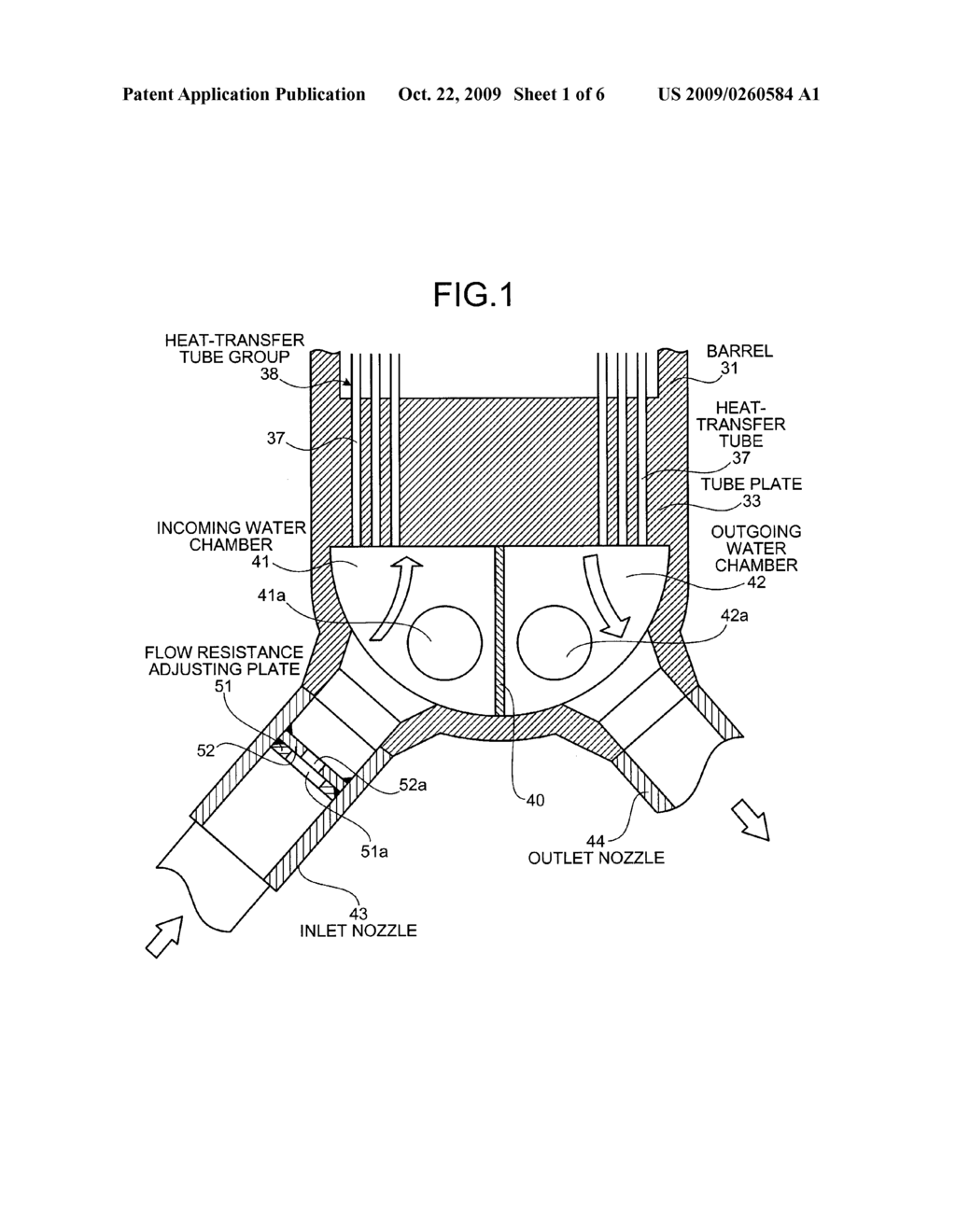 STEAM GENERATOR AND METHOD OF ADJUSTING FLOW RESISTANCE OF COOLING WATER IN STEAM GENERATOR - diagram, schematic, and image 02