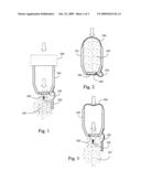 Press-open type storage device with prestressed to open closure diagram and image