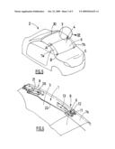 DEVICE FOR LOCKING A RETRACTABLE ROOF, AND VEHICLE EQUIPPED WITH SUCH A SYSTEM diagram and image