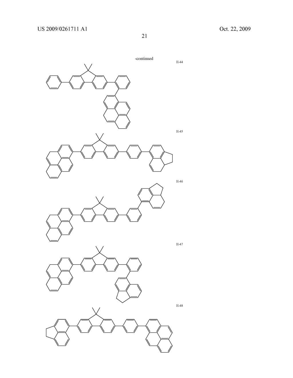 ASYMMETRIC FLUORENE DERIVATIVE AND ORGANIC ELECTROLUMINESCENT ELEMENT CONTAINING THE SAME - diagram, schematic, and image 22