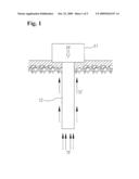 An extended head pile with inside and outside reinforcement diagram and image