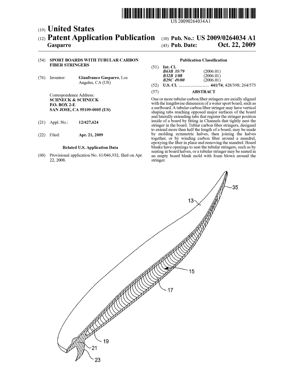 SPORT BOARDS WITH TUBULAR CARBON FIBER STRINGERS - diagram, schematic, and image 01