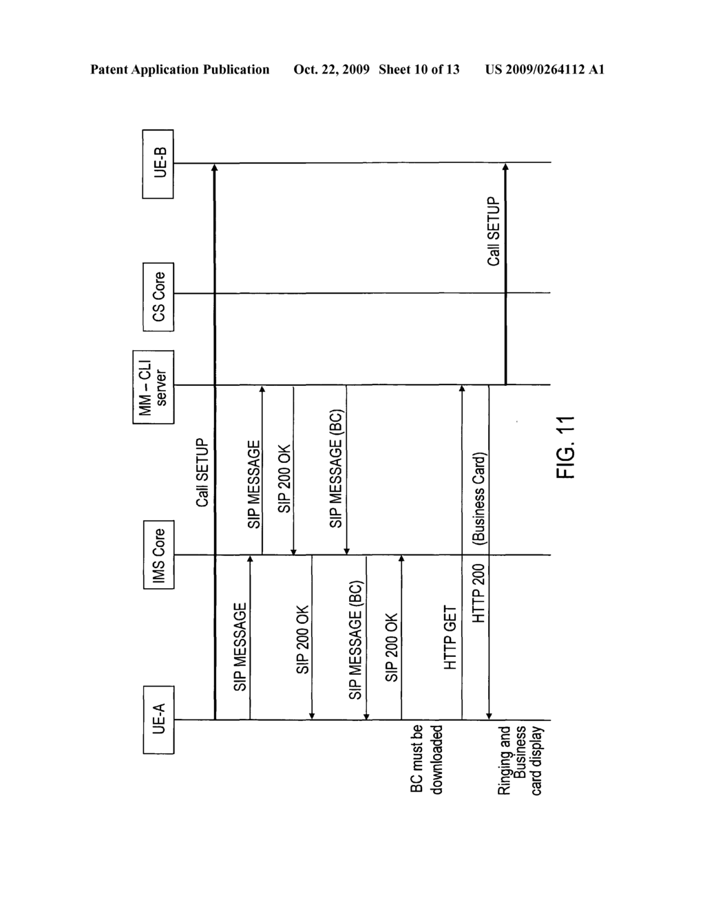 METHOD AND ARCHITECTURE TO DELIVER PRE-CUSTOMIZED BUSINESS CARD MULTIMEDIA CONTENTS THROUGH IMS-BASED PLMNS FOR IMPROVING THE EXISTING CALLING LINE IDENTIFICATION SERVICE - diagram, schematic, and image 11