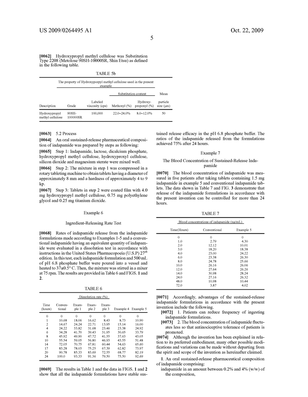 ORAL SUSTAINED-RELEASE PHARMACEUTICAL COMPOSITION OF INDAPAMIDE, PRODUCTION AND USE THEREOF - diagram, schematic, and image 09