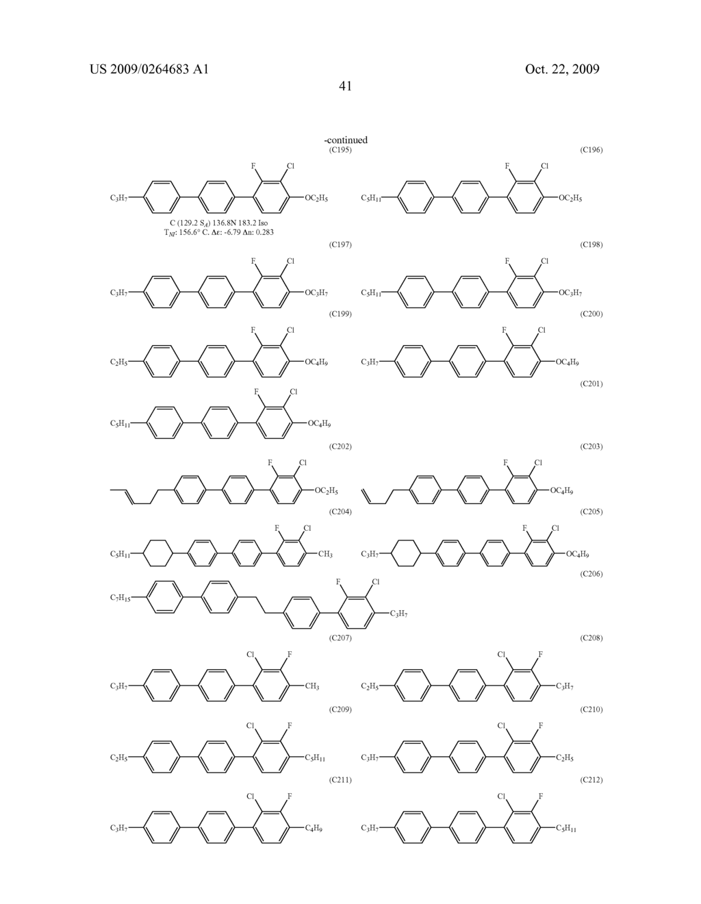 CHLOROFLUOROBENZENE LIQUID CRYSTAL COMPOUND, LIQUID CRYSTAL COMPOSITION, AND LIQUID CRYSTAL DISPLAY DEVICE - diagram, schematic, and image 42