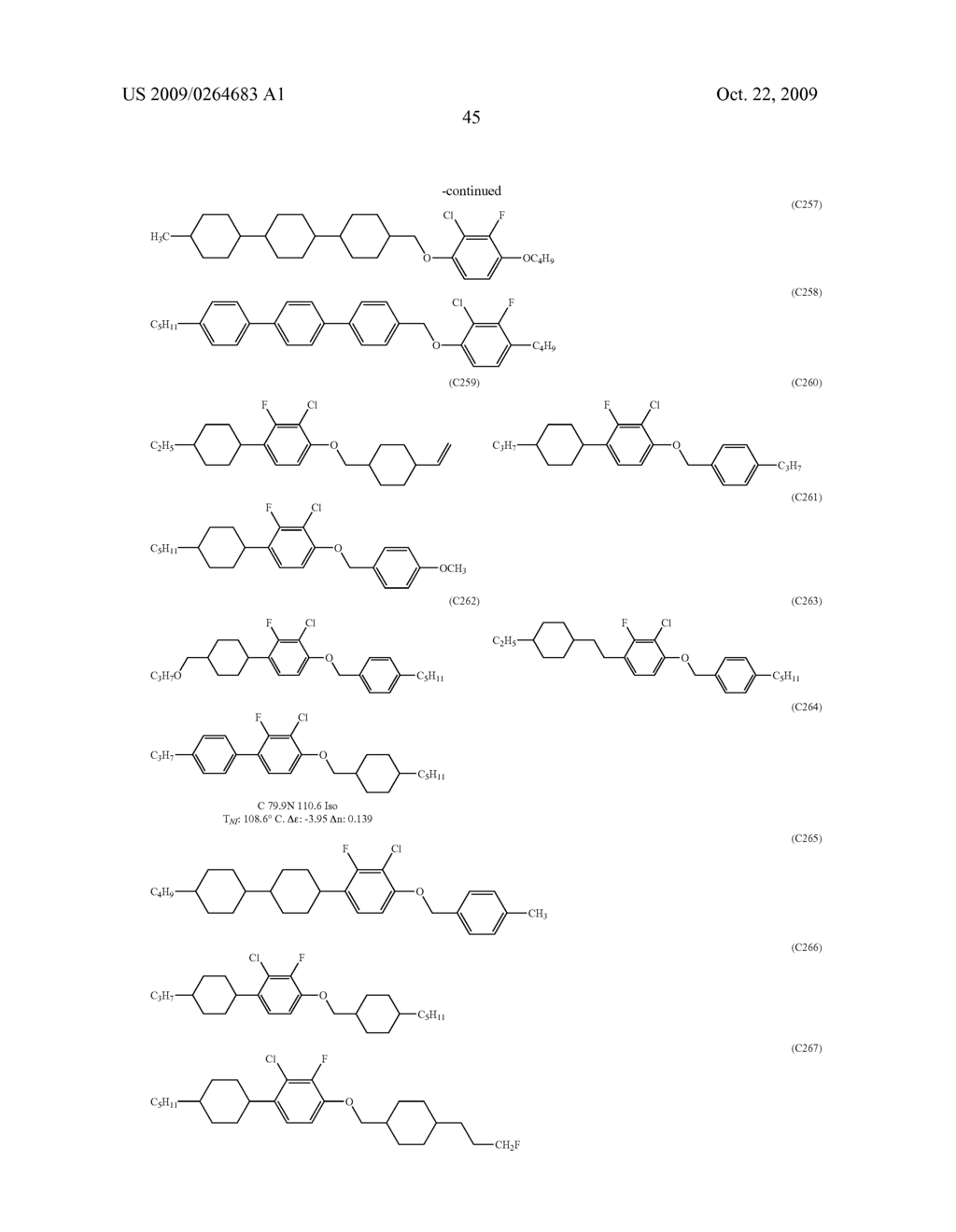 CHLOROFLUOROBENZENE LIQUID CRYSTAL COMPOUND, LIQUID CRYSTAL COMPOSITION, AND LIQUID CRYSTAL DISPLAY DEVICE - diagram, schematic, and image 46