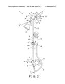 Holder device for shower head and nozzle diagram and image