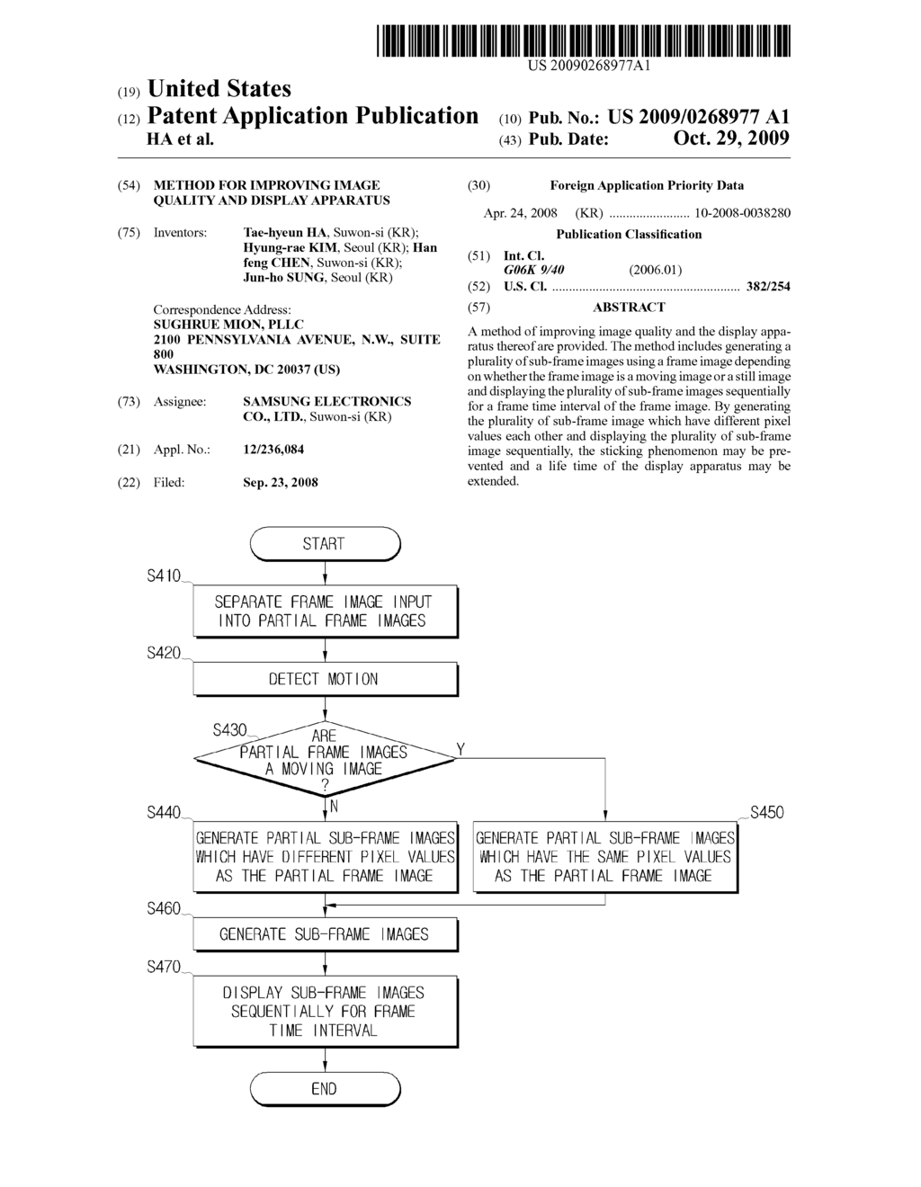 METHOD FOR IMPROVING IMAGE QUALITY AND DISPLAY APPARATUS - diagram, schematic, and image 01