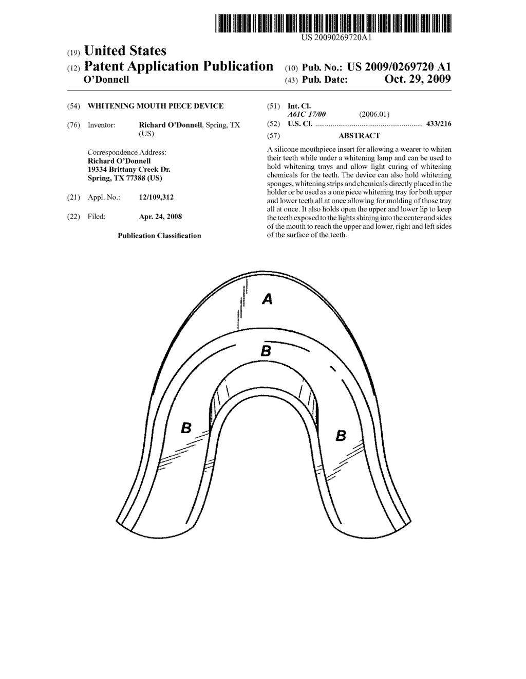 Whitening Mouth Piece Device - diagram, schematic, and image 01