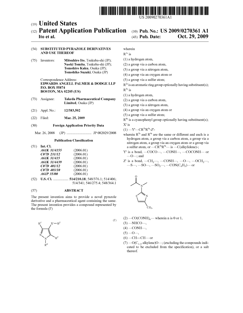 Substituted pyrazole derivatives and use thereof - diagram, schematic, and image 01