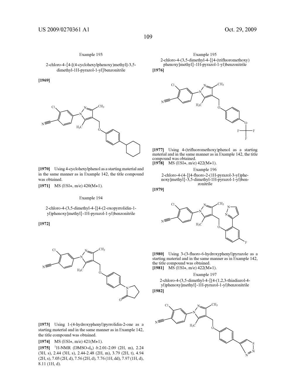 Substituted pyrazole derivatives and use thereof - diagram, schematic, and image 110