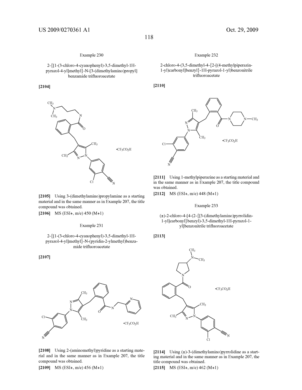 Substituted pyrazole derivatives and use thereof - diagram, schematic, and image 119