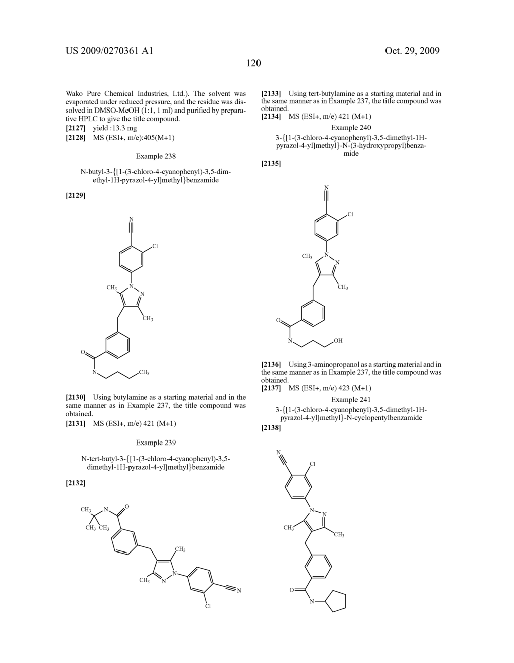 Substituted pyrazole derivatives and use thereof - diagram, schematic, and image 121