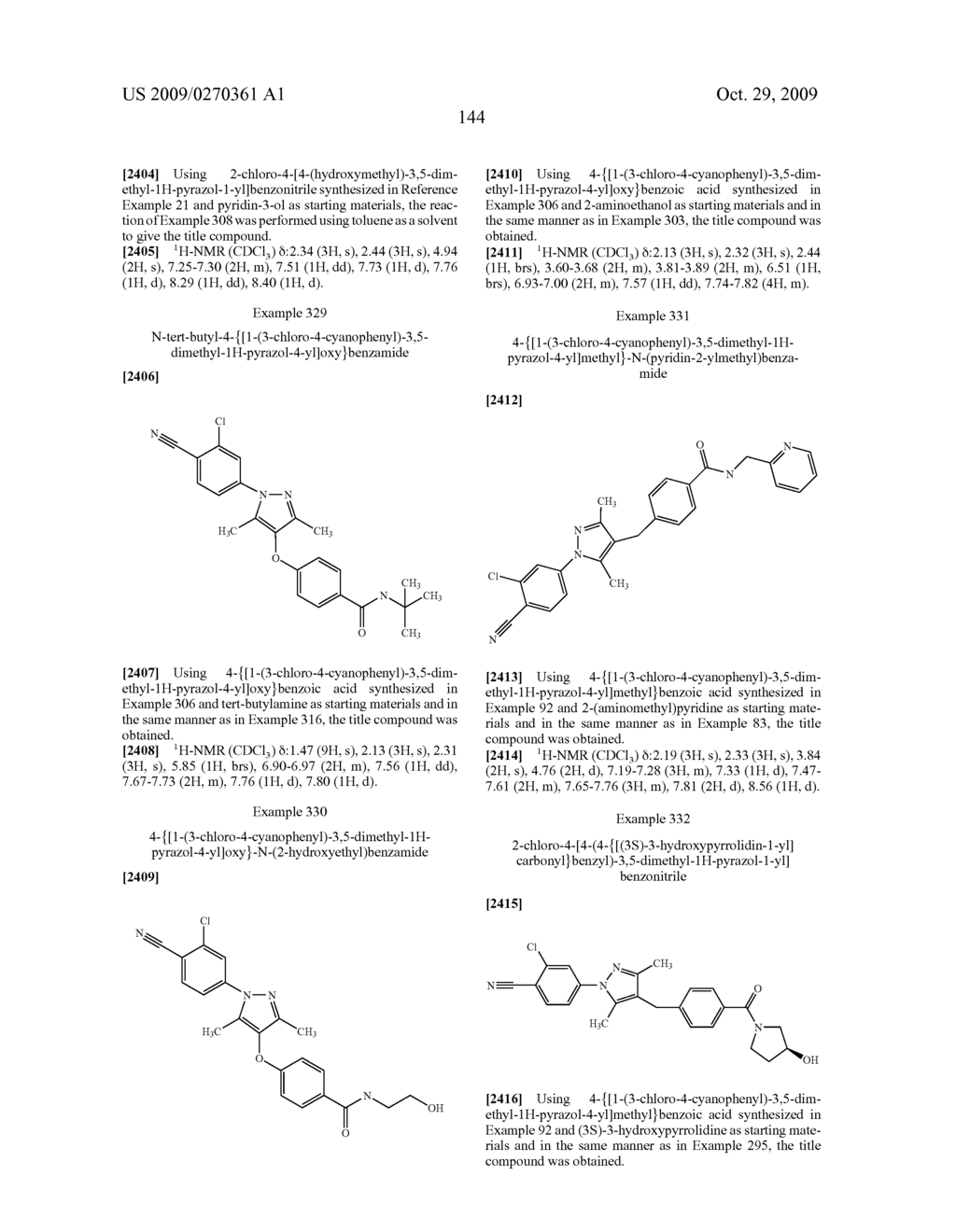 Substituted pyrazole derivatives and use thereof - diagram, schematic, and image 145