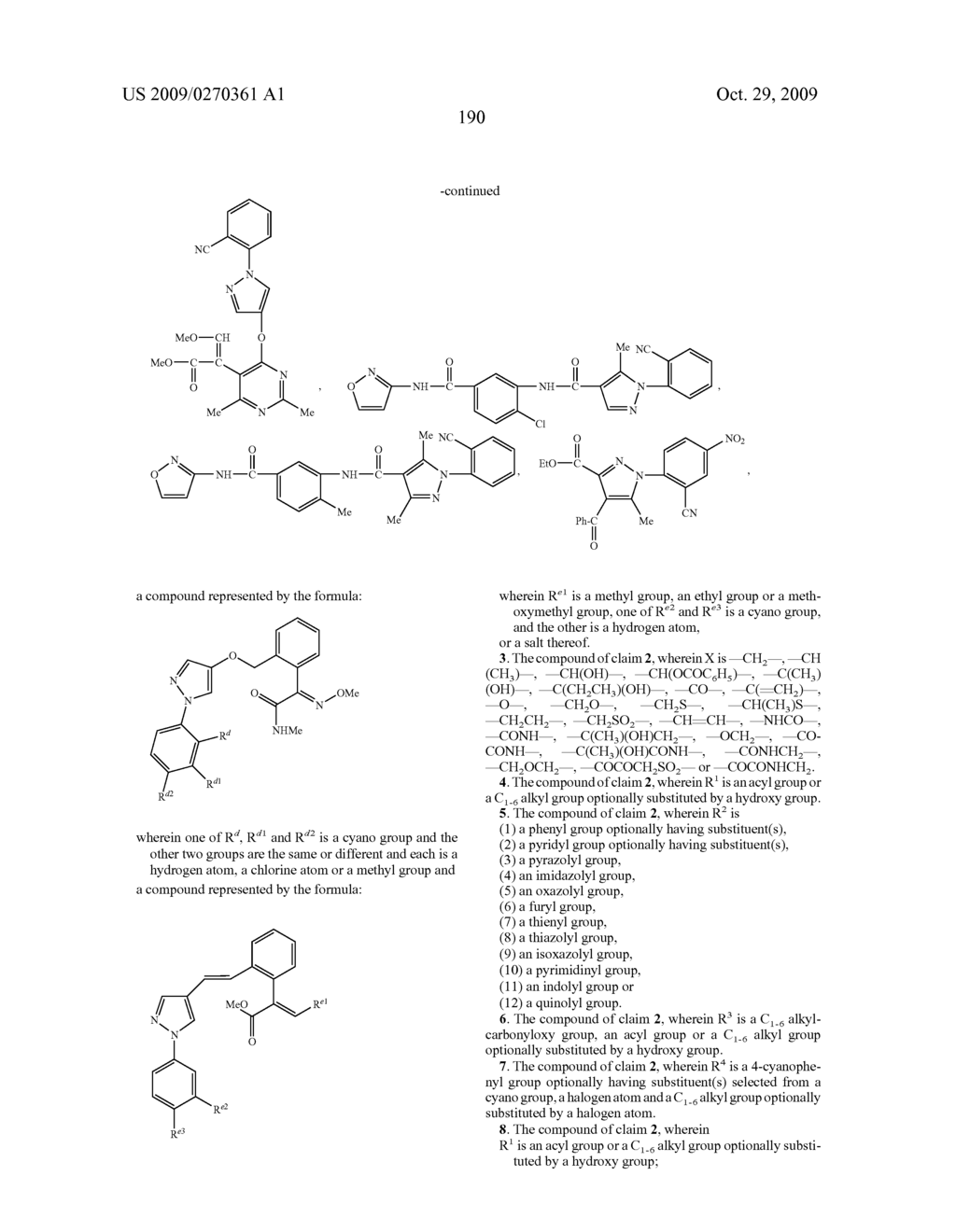 Substituted pyrazole derivatives and use thereof - diagram, schematic, and image 191