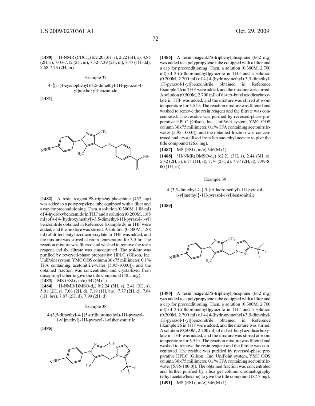 Substituted pyrazole derivatives and use thereof - diagram, schematic, and image 73