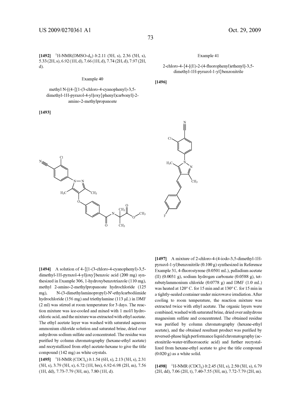 Substituted pyrazole derivatives and use thereof - diagram, schematic, and image 74