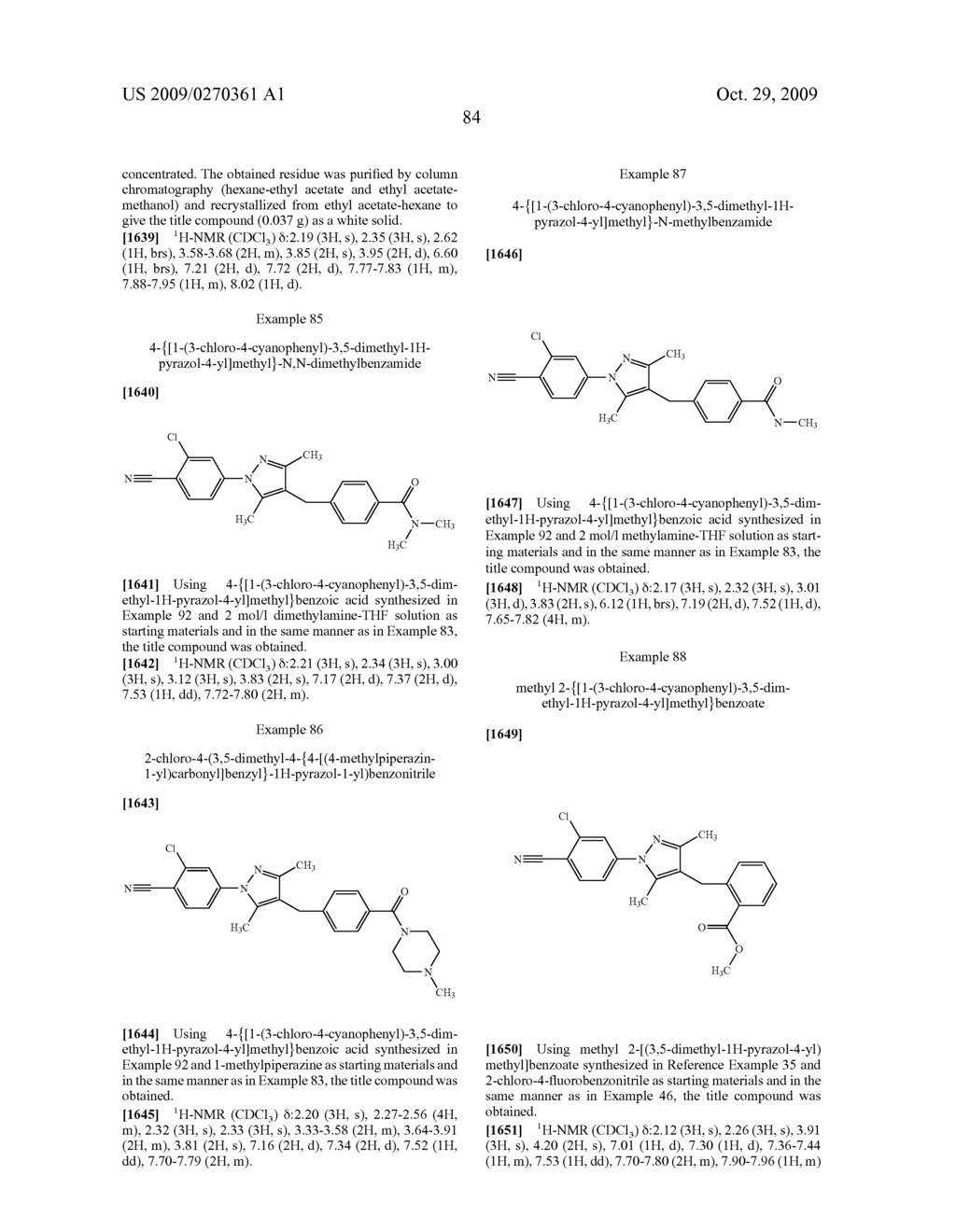 Substituted pyrazole derivatives and use thereof - diagram, schematic, and image 85