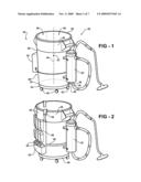 Portable cleaning assembly with waste container and anti tip-over protection diagram and image