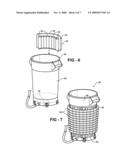 Portable cleaning assembly with waste container and anti tip-over protection diagram and image
