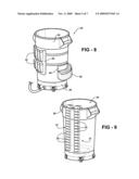 Portable cleaning assembly with waste container and anti tip-over protection diagram and image