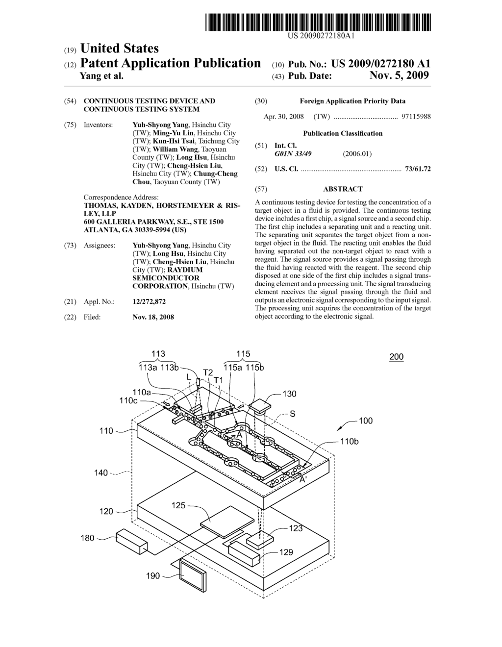 CONTINUOUS TESTING DEVICE AND CONTINUOUS TESTING SYSTEM - diagram, schematic, and image 01