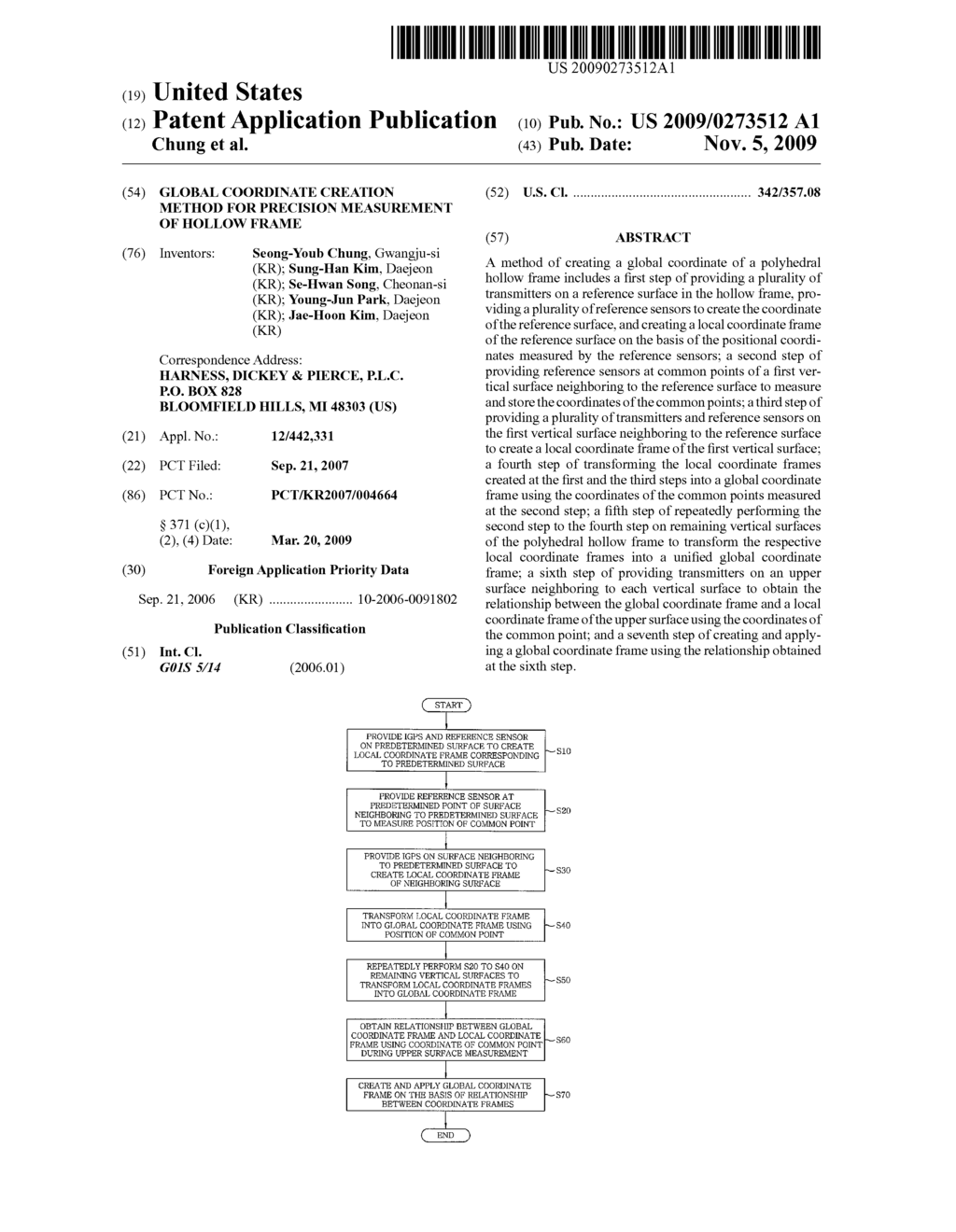 GLOBAL COORDINATE CREATION METHOD FOR PRECISION MEASUREMENT OF HOLLOW FRAME - diagram, schematic, and image 01