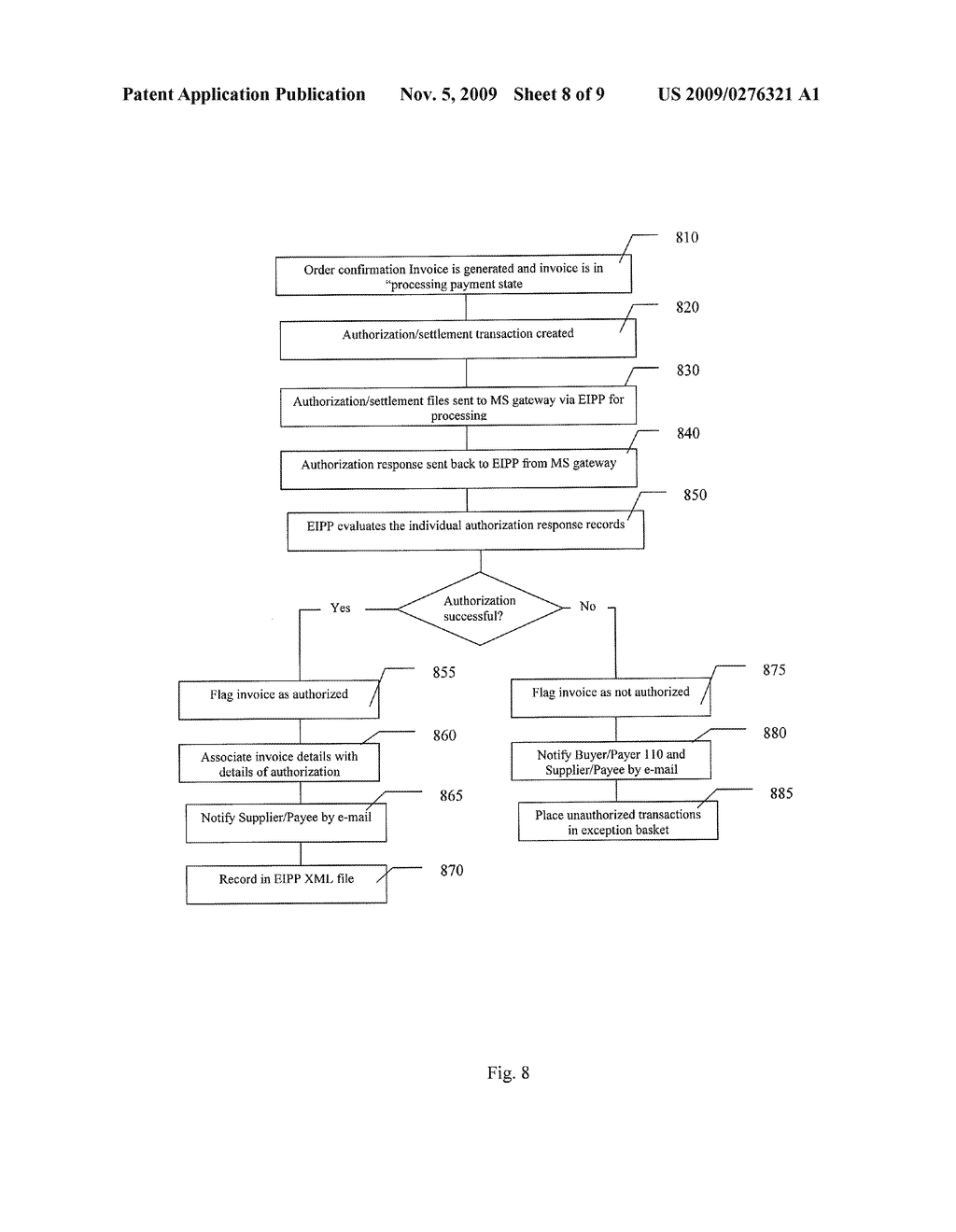 METHOD AND SYSTEM FOR AUTOMATED PAYMENT AUTHORIZATION AND SETTLEMENT - diagram, schematic, and image 09