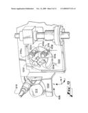 PACKAGING MACHINE WITH PIVOTING MINOR FLAP RETAINER AND ROTATING GLUE GUN ASSEMBLY diagram and image