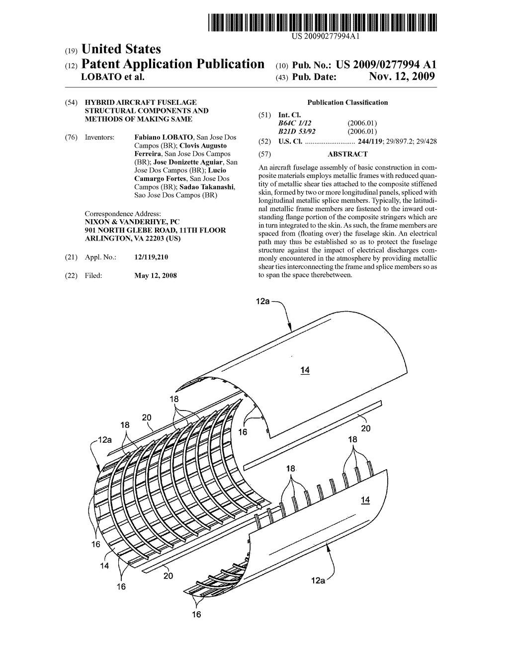HYBRID AIRCRAFT FUSELAGE STRUCTURAL COMPONENTS AND METHODS OF MAKING SAME - diagram, schematic, and image 01