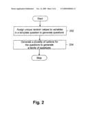 Method and system for automatically generating questions for a programming language diagram and image