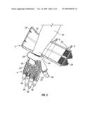 Strap-on swimming fin diagram and image