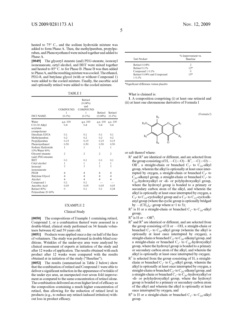 COMPOSITIONS CONTAINING RETINOID AND CHROMENONE DERIVATIVES - diagram, schematic, and image 06