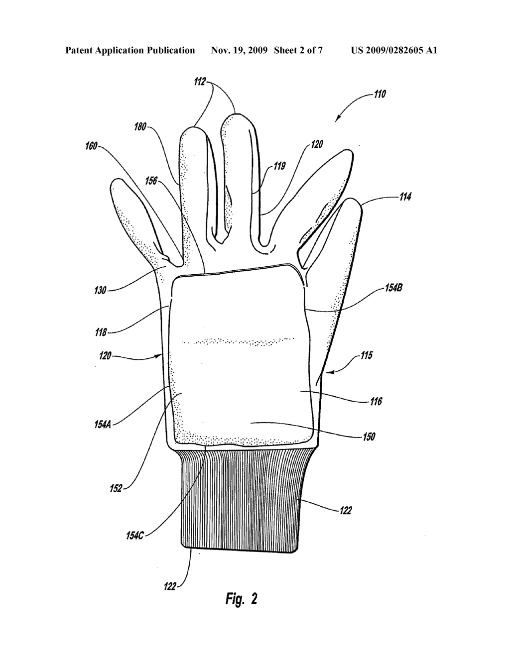 Glove with Flow-Through Pocket for Ventilation - diagram, schematic, and image 03