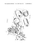 Portable gas powered internal combustion engine arrangement diagram and image