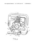 Portable gas powered internal combustion engine arrangement diagram and image