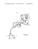 Portable gas powered internal combustion engine arrangement diagram and image