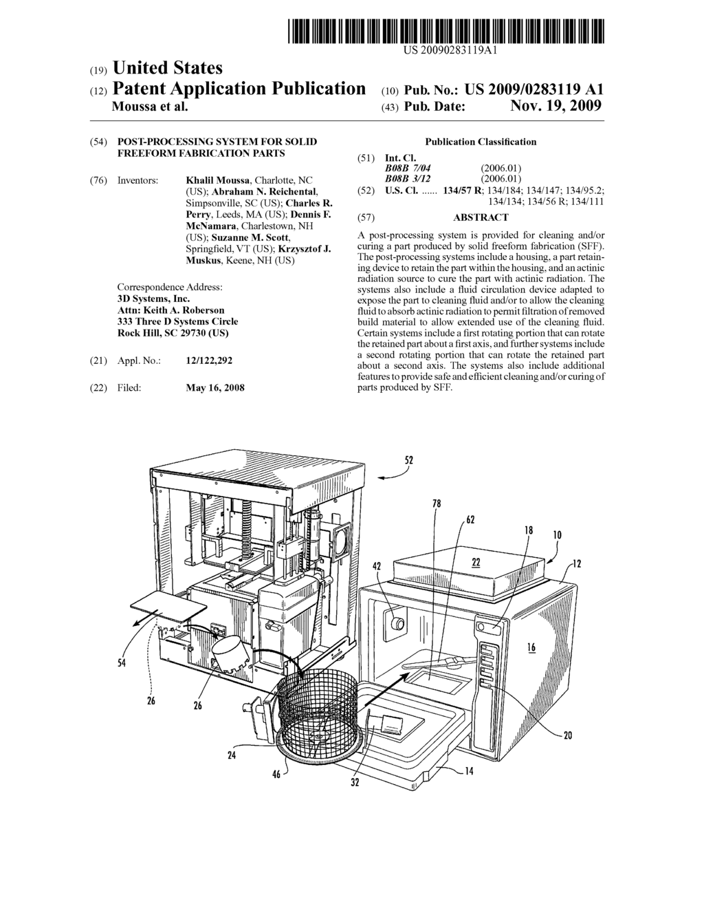 Post-Processing System For Solid Freeform Fabrication Parts - diagram, schematic, and image 01