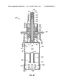 Screw-type metered dispenser with feed-containing piston drive mechanism diagram and image