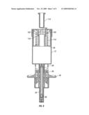 Screw-type metered dispenser with feed-containing piston drive mechanism diagram and image